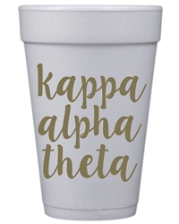 Gold Script Styrofoam Cups - Theta