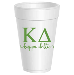 Sorority Script Styrofoam Cups - Kappa Delta