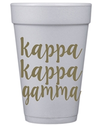 Gold Script Styrofoam Cups - Kappa