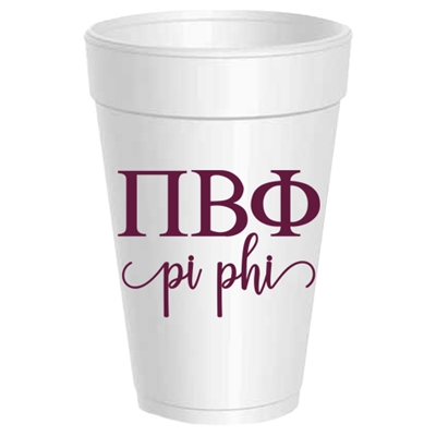 Styrofoam Cups - Pi Beta Phi (wine script)